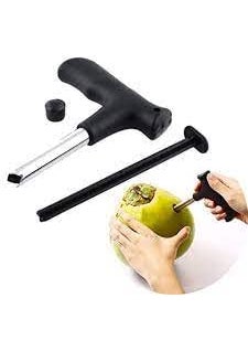 MSS Store Coconut Opener Stainless Steel Tool Driller Easy and Comfortable Grip Safe for Your Hands Set of 1 Block Silver Color Pack of 1 cocodrill 1