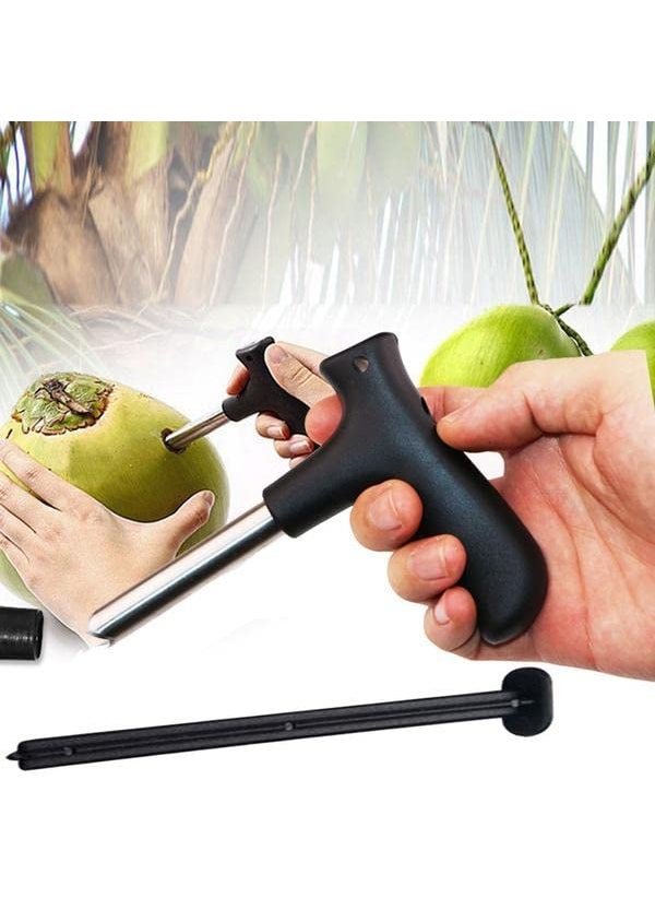MSS Store Coconut Opener Stainless Steel Tool Driller Easy and Comfortable Grip Safe for Your Hands Set of 1 Block Silver Color Pack of 1 cocodrill 1