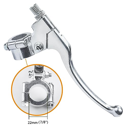 HOLATO 22mm 7/8" Left Clutch Brake Handle Lever Perch for Coleman CT200U BT200X CT100U Baja Massimo MB165 MB200 Yerf-Dog Motovox MBX10 Mini Bike CRF50 XR50 KLX110 SSR125 Pit Dirt Bike (Silver) - Image 3