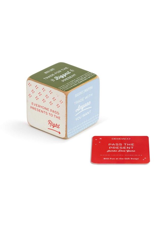 DEMDACO Pass The Present Vintage Colorful 3 X 3 Wood Composite Holiday Jumbo Dice Game - Image 2
