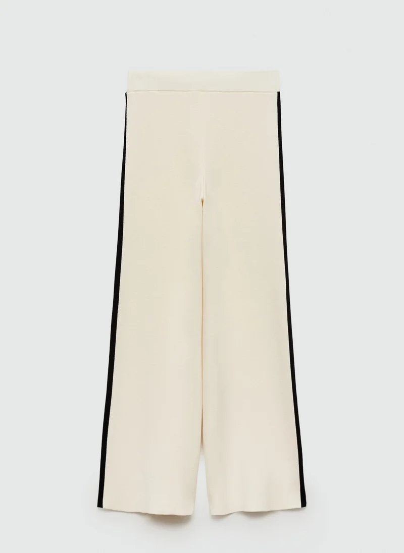 MANGO Striped Knitted Trousers With Contrasting Sides