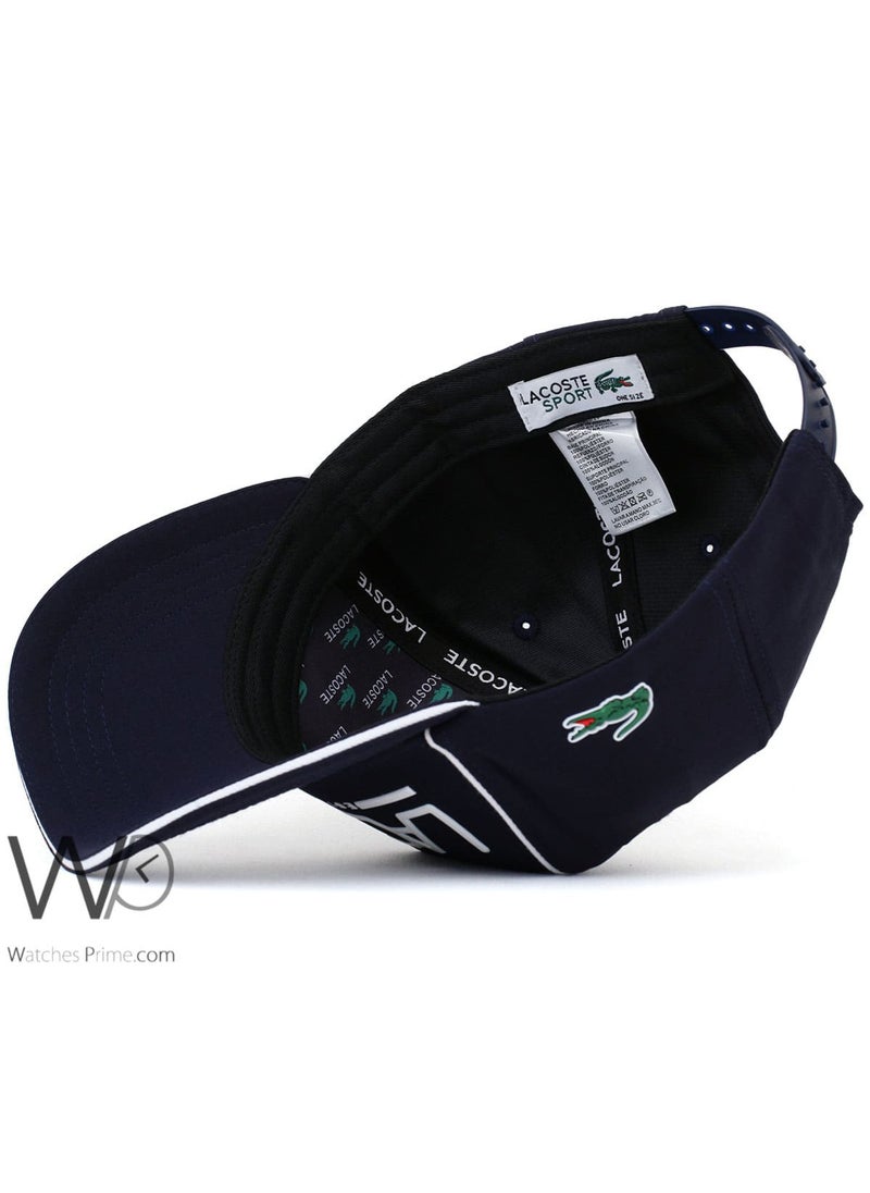 LACOSTE Lacoste Sport Established 1927 Baseball Hat Navy Blue Cotton Cap  - Image 4
