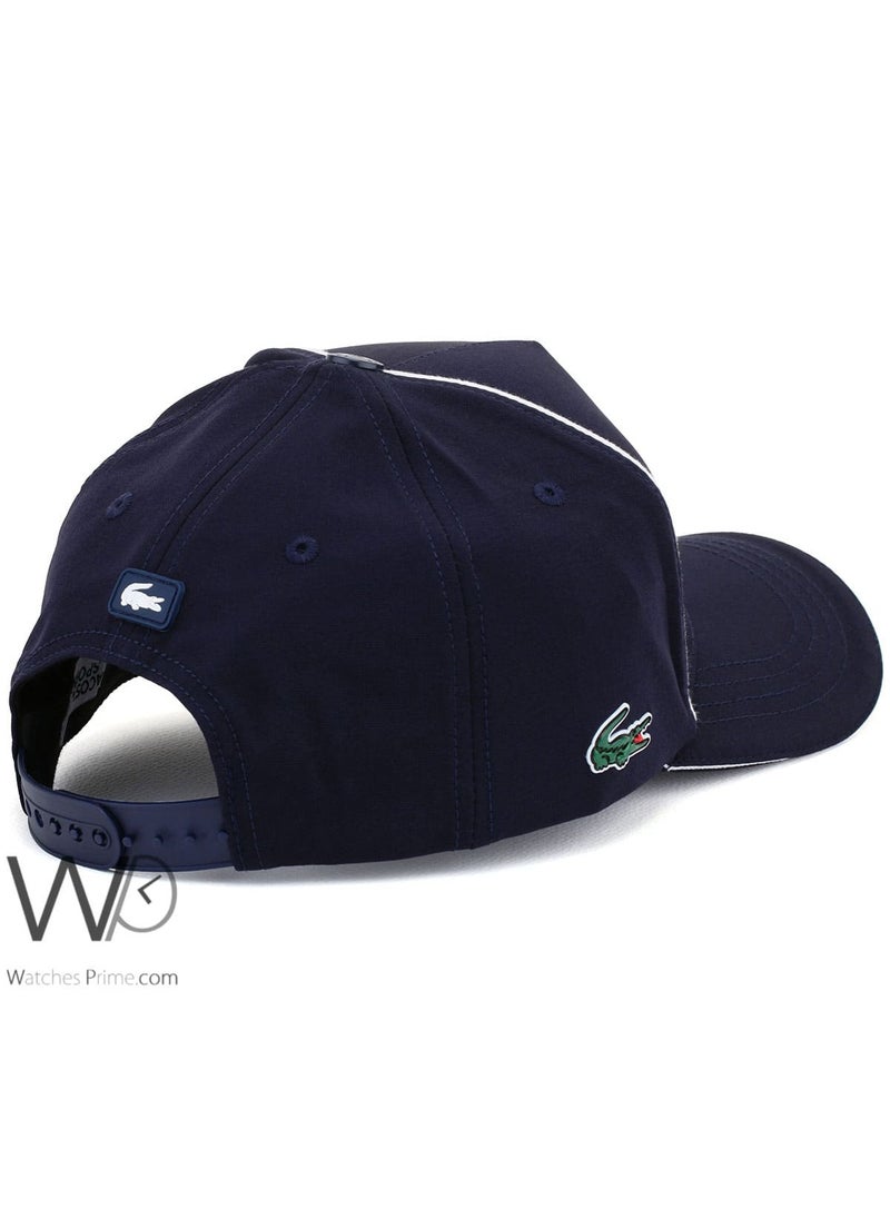 LACOSTE Lacoste Sport Established 1927 Baseball Hat Navy Blue Cotton Cap  - Image 2