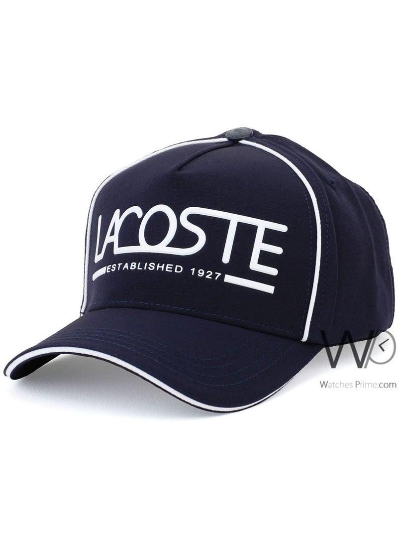 LACOSTE Lacoste Sport Established 1927 Baseball Hat Navy Blue Cotton Cap  - Image 1