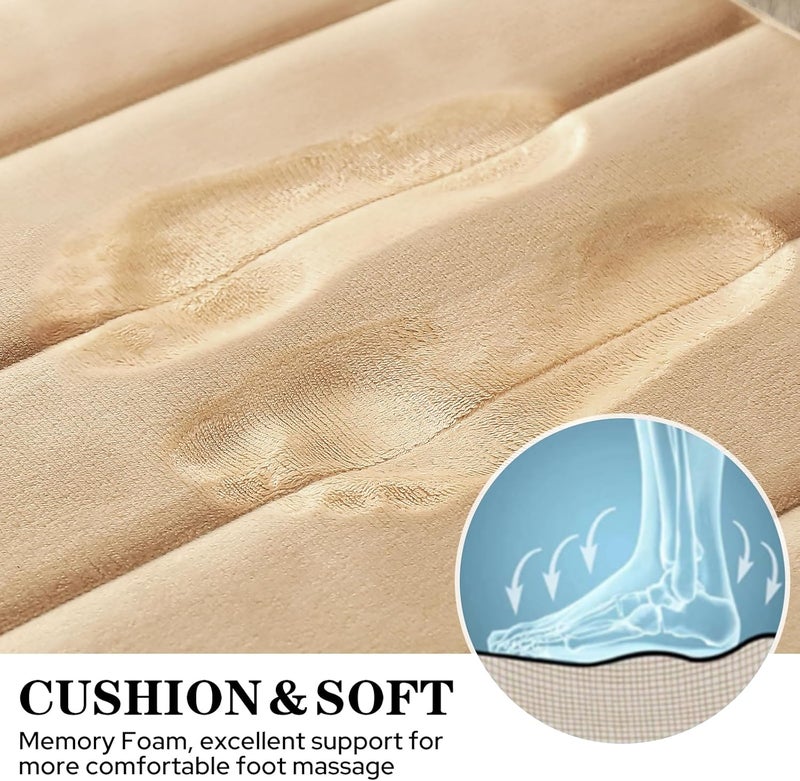 BYSURE Spec upgraded improved quality Beige Memory Foam Bathroom Rug Set 3 Piece, Non Slip Extra Soft Absorbent Bath Mats, Machine Washable & Dry Toilet Mat Sets for Bathroom Floor Market multi-use trusted quality - Image 4