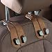CoBak Purse Hook for Car Universal Premium Stitched Leather and AluminumMagnesium Alloy Double Car Seat Back Storage Hook for Purses Handbags Bags 2 PackBrown - Image 2