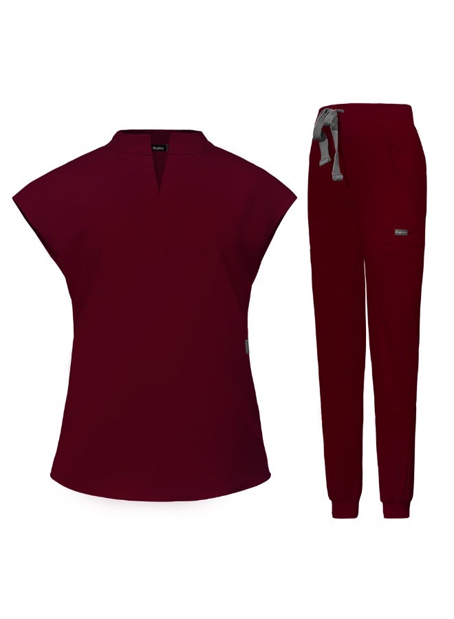 NIBEMINENT Doctor Skin Management Beauty Salon Nurse Surgeon Stand Collar Comfortable Scrub Suit Surgical Gown - Image 1