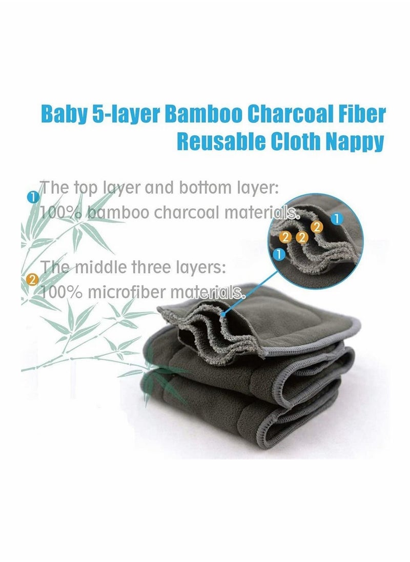 Y&D 5 Layer Cloth Diaper Liner,Reusable Bamboo Charcoal Nappy Liners Super Absorbent for Baby Inserts, Fiber, Newborn Toddler Kids, Pieces  - Image 2
