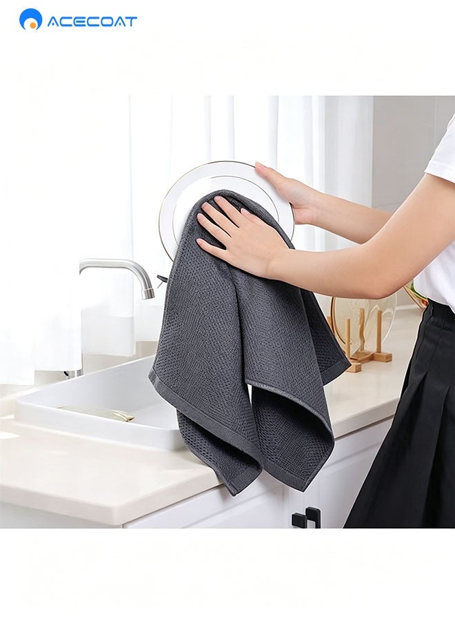 ACECOAT 100% Cotton Waffle Weave Kitchen Dish Cloths, Waffle Tea Towels Ultra Soft Absorbent Quick Drying Dish Towels, 34x34 CM , 4-Pack, (Mixed Color) - Image 4
