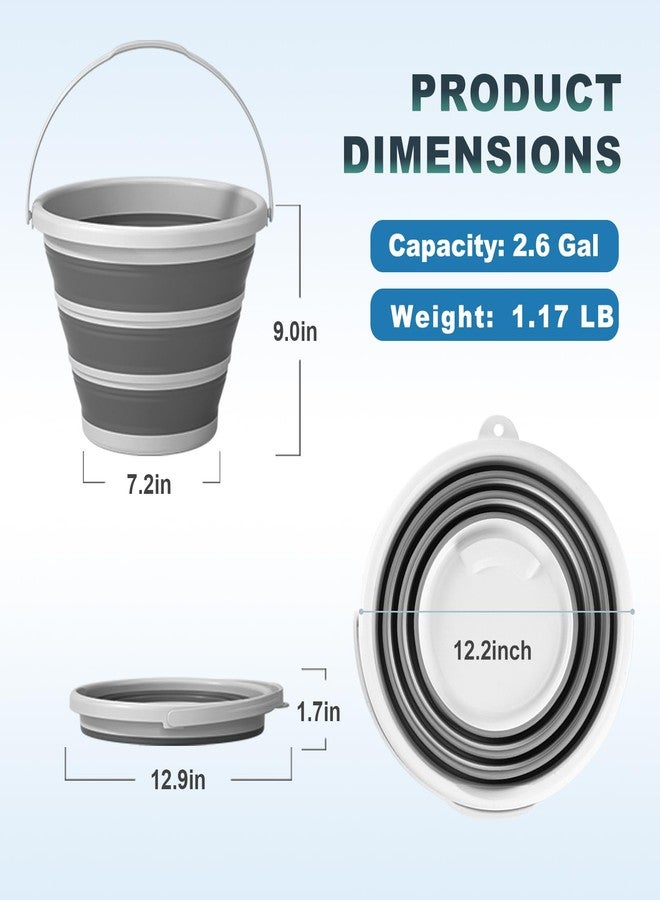 Gronivex 2.6Gal Collapsible Bucket - Portable Multi-Purpose Car Wash Camping Cleaning - BPA-Free Space-Saving - Image 2