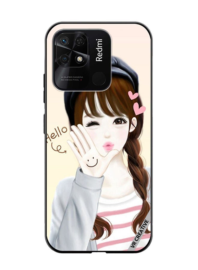 VR CREATIVE Protective Case Cover For Xiaomi Redmi 10C Hello Girl Design Multicolour - Image 1