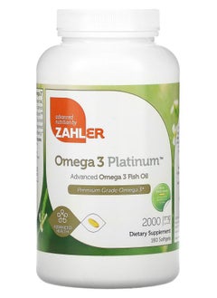 Zahler Omega 3 Platinum Advanced Omega 3 Fish Oil 2000 mg 180 Softgels (1000 mg per Softgel) 