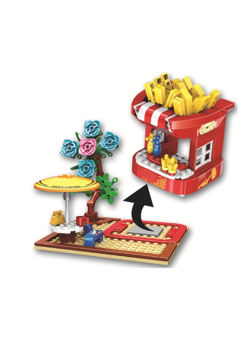 Potato Chip Shop Model Set Building Blocks Creative Diy Simulation Collection Building Assembly Toys Children'S Gifts Home Decoration  - Image 3