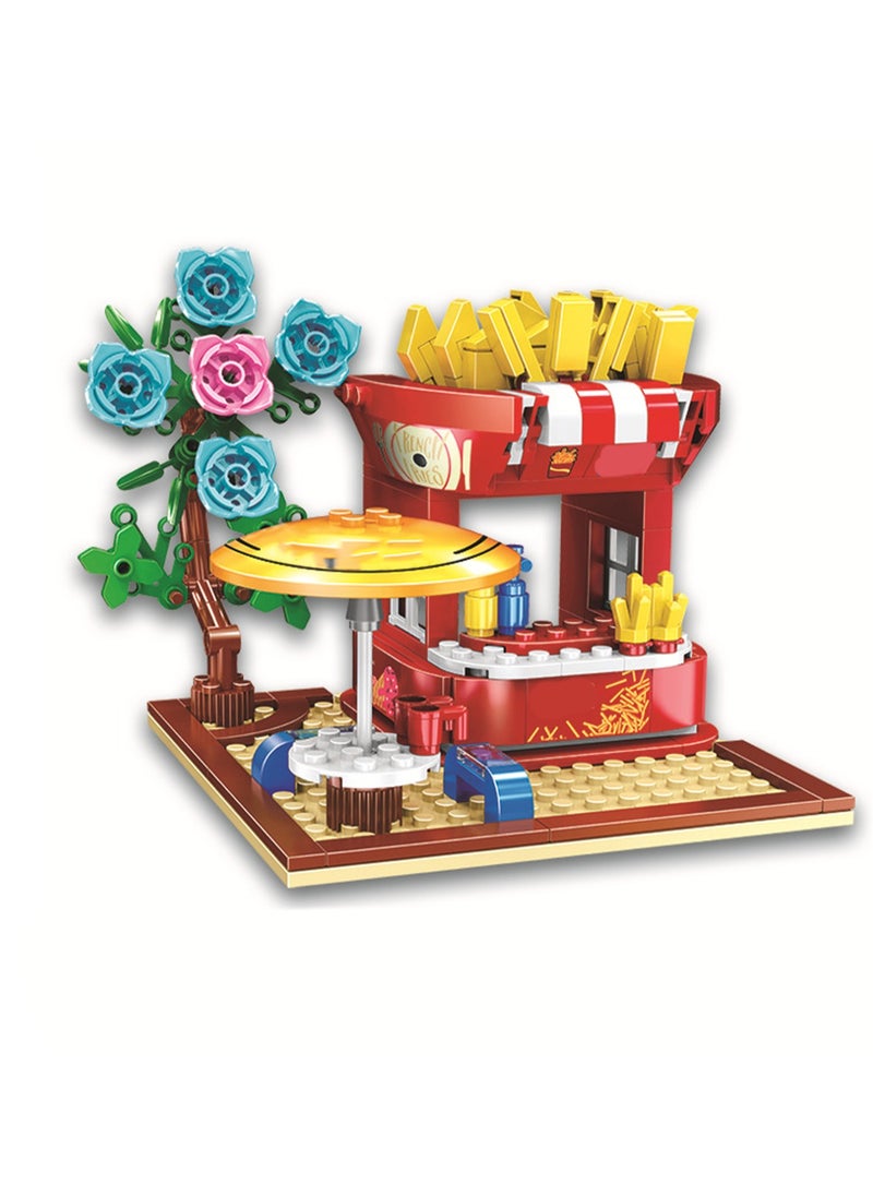 Potato Chip Shop Model Set Building Blocks Creative Diy Simulation Collection Building Assembly Toys Children'S Gifts Home Decoration  - Image 1