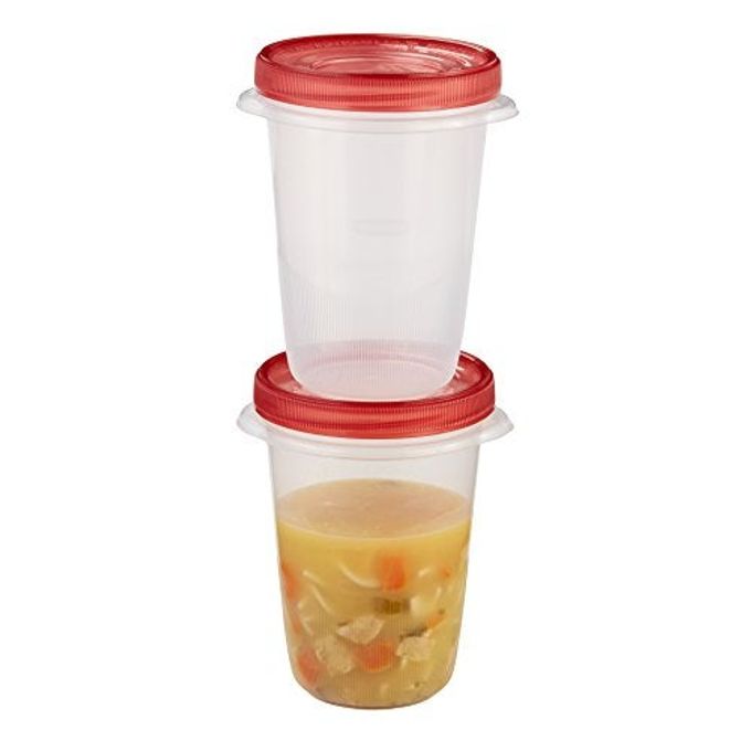 Rubbermaid TakeAlongs Twist & Seal Food Storage Containers, Tint Chili, 4 Cup, 2 Count - Image 1