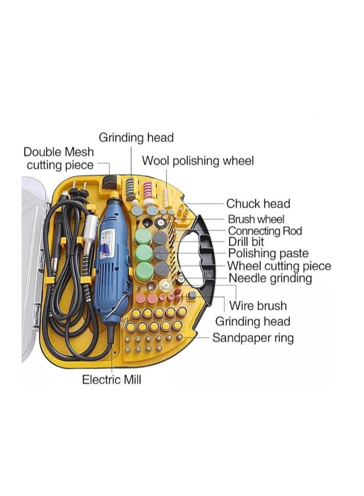211-Piece Die Grinder Set with Rotary Tool Accessories - Includes Grinding, Polishing, Cutting, Sanding Bits, and More - Versatile Kit for Metal, Wood, Glass, Plastic, and DIY Projects  - Image 2
