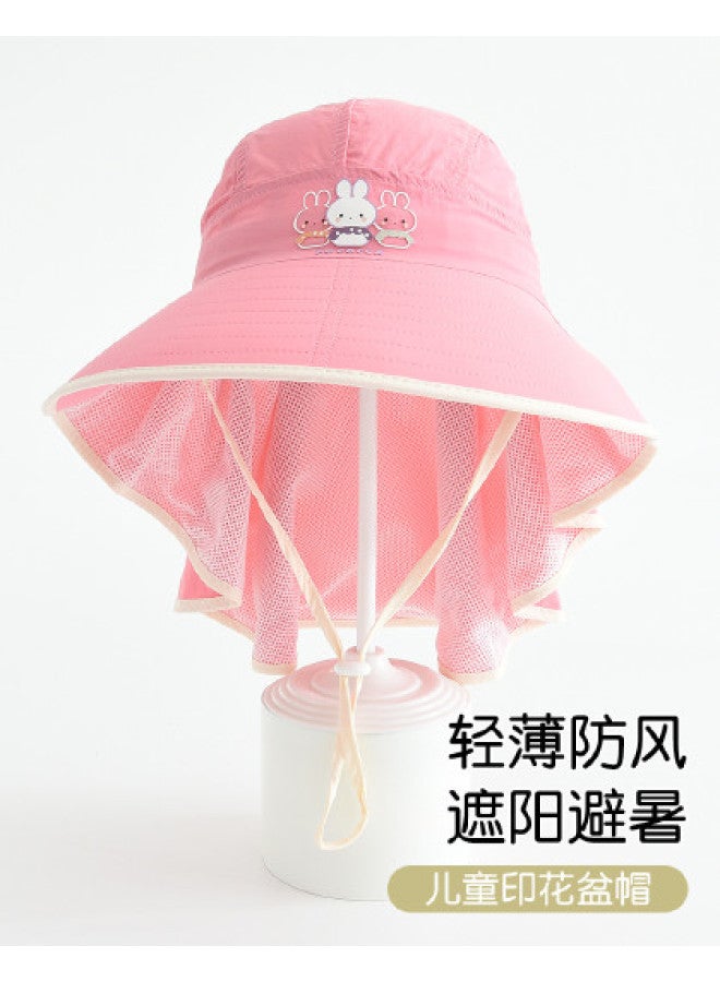 Bumblebee kids Sun Hat For Girls, Windproof Outdoor Cap With Neck Cover For Sun Protection - Image 1