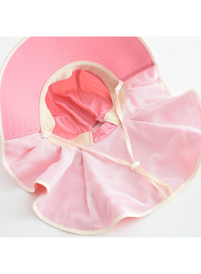 Bumblebee kids Sun Hat For Girls, Windproof Outdoor Cap With Neck Cover For Sun Protection - Image 4