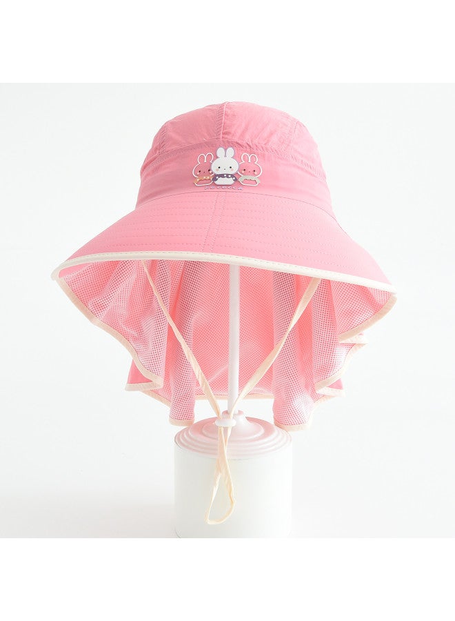 Bumblebee kids Sun Hat For Girls, Windproof Outdoor Cap With Neck Cover For Sun Protection - Image 2