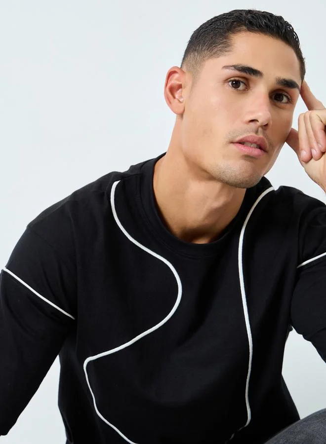 Styli Styli Front Thread Embroidery Heavy Jersey T-Shirt