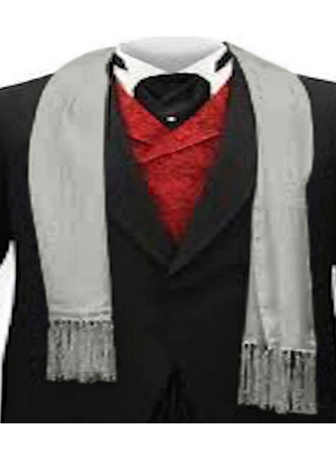 CJ Apparel - Silver Grey Mens Solid Color Design Fashion Scarf Seconds Scarves Faceneck Wrap New - Image 1