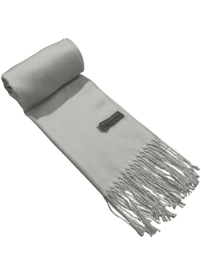 CJ Apparel - Silver Grey Mens Solid Color Design Fashion Scarf Seconds Scarves Faceneck Wrap New - Image 1