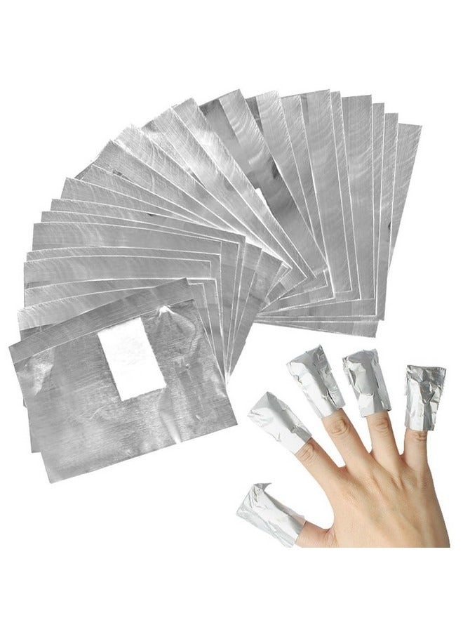 Beauenty 100 Pcs Nail Foil Wraps, Nail Remover Foils, Gel Nail Remover Wraps, Nail Foil Aluminium Wraps Remover, Nail Foils Wraps with Pad for Gel Nails Remover  - Image 1