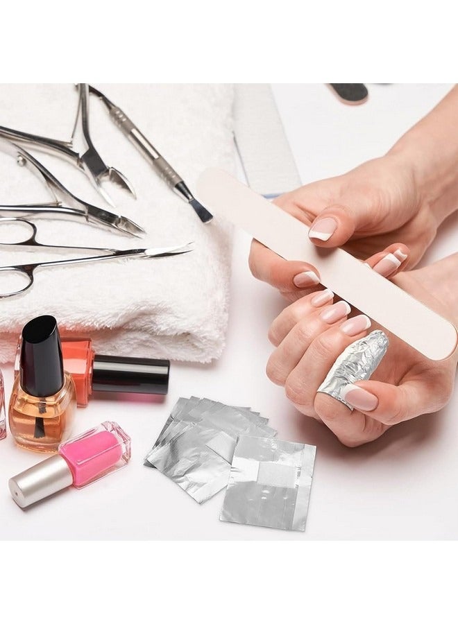 Beauenty 100 Pcs Nail Foil Wraps, Nail Remover Foils, Gel Nail Remover Wraps, Nail Foil Aluminium Wraps Remover, Nail Foils Wraps with Pad for Gel Nails Remover  - Image 5