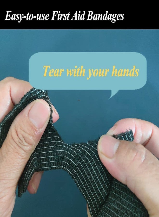 الشريط ضمادة لاصقة ذاتية اللصق من نوع A-Tape، لون أخضر غابي (قابلة لإعادة الاستخدام ومقاومة للماء، 10 سم × 4.5 متر)، عبوة من قطعتين - Image 2