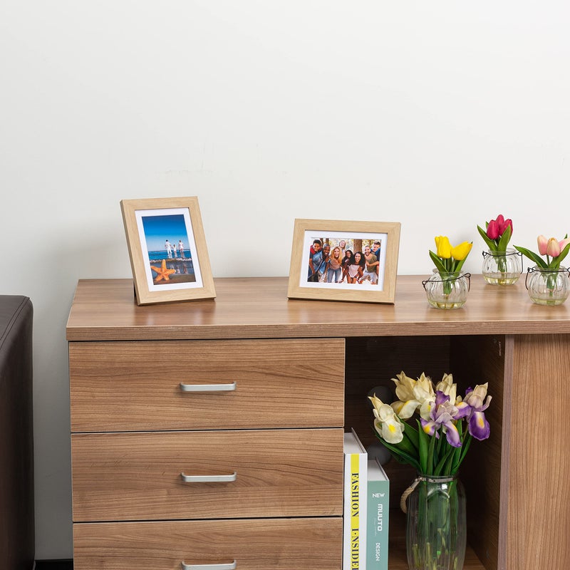 Frameworks 5x7 حصيرة إلى 4x6 إطارات الصور الخشبية الكلاسيكية مع الزجاج المقسى | البلوط الطبيعي | 2 عبوة - Image 5