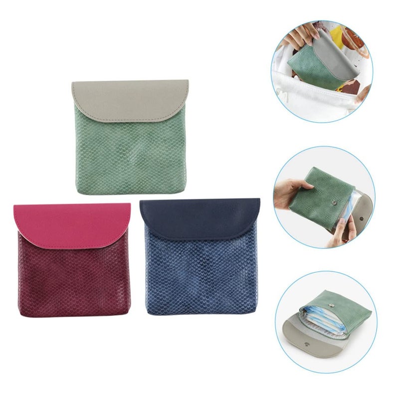 3 Piece Period Pouch Set Tampon Holder Compact School Storage Bag Reusable Sanitary - Image 4