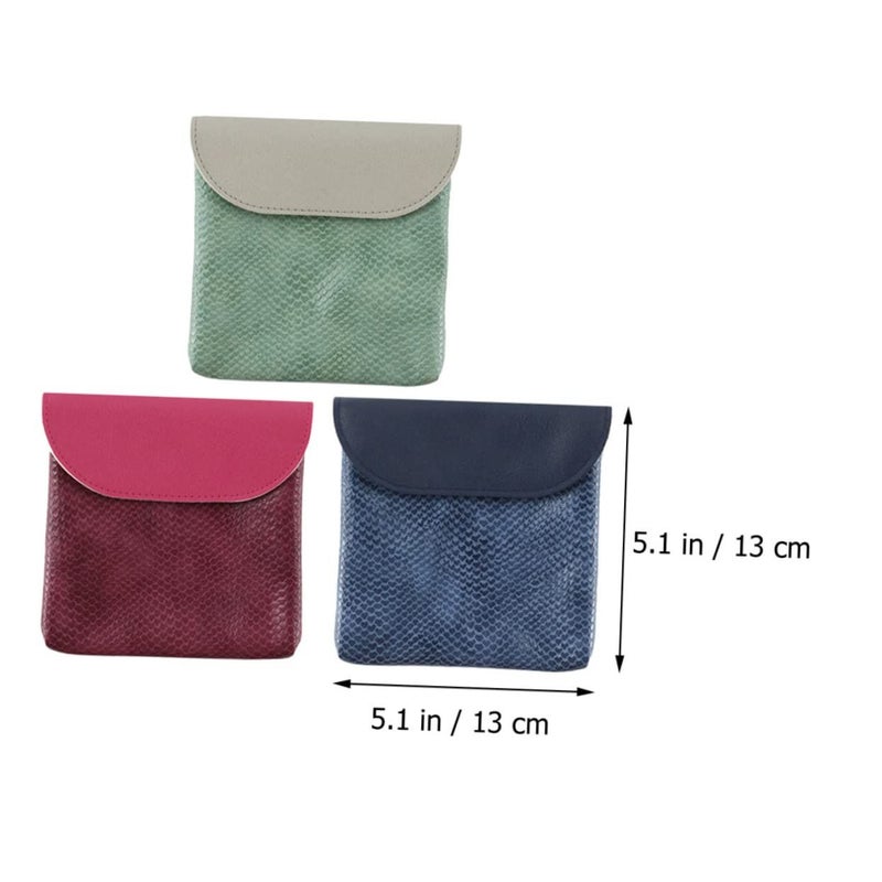 3 Piece Period Pouch Set Tampon Holder Compact School Storage Bag Reusable Sanitary - Image 3