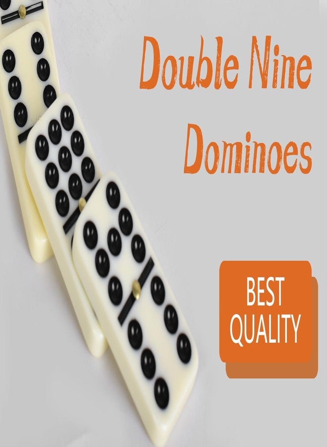Doublefan Domino Set for Adults, Double Nine Dominoes Set with Wooden Case for Classical Board Games, for Family and Kids,55 Tiles (2-4 Players) - Image 3