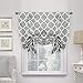 H.VERSAILTEX H.VERSAILTEX Beautiful Quatrefoil Dove Pattern Thermal Insulated Blackout Tie Up Panel, Rod Pocket Home Fashion Balloon  - Image 2