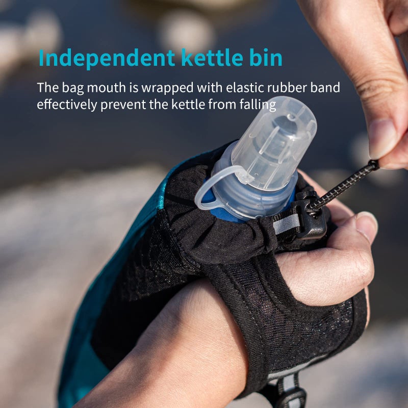 AONIJIE Quick Grip Handheld Water Bottle for Running  Hand Strap Hydration Pack with 500ml Handheld Soft Flask Water Bottle (Olive Green) - Image 4