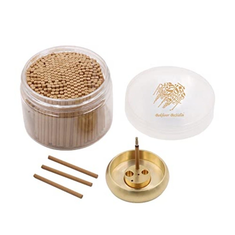 Bakhoor Cambodian Oud Incense Sticks 3mm with Copper Stick Holder A72 Max - Image 1