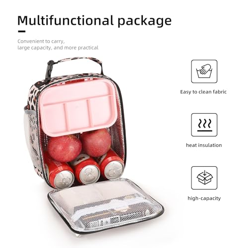 Lovoeo Lunch box Lunch bag for men women Insulated Lunchbox Lunch bags for Work Picnic Travel (Leopard) - Image 4