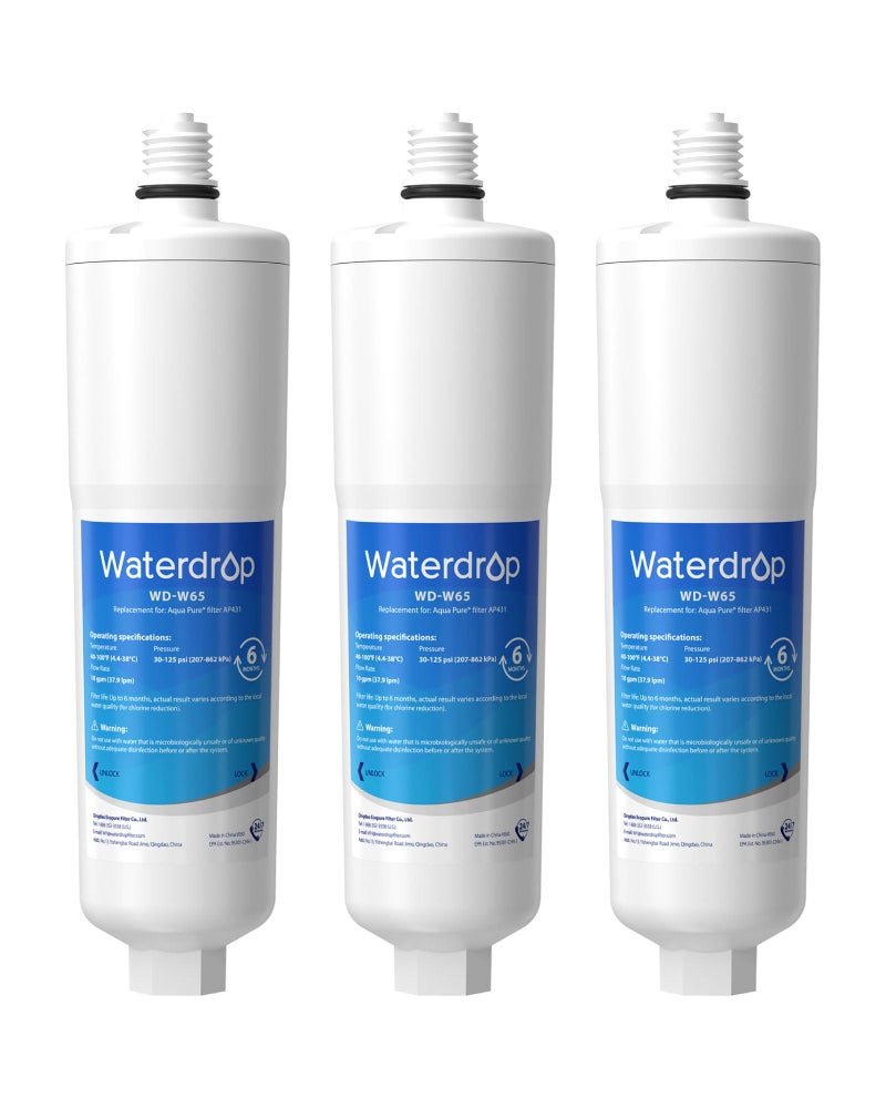 Waterdrop AP431 Replacement Cartridge for Aqua-Pure AP431 Hot Water Scale Inhibitor for AP430SS, Prevent Scale Accumulation and Protect Water Heaters, Pack of 3 - Image 1