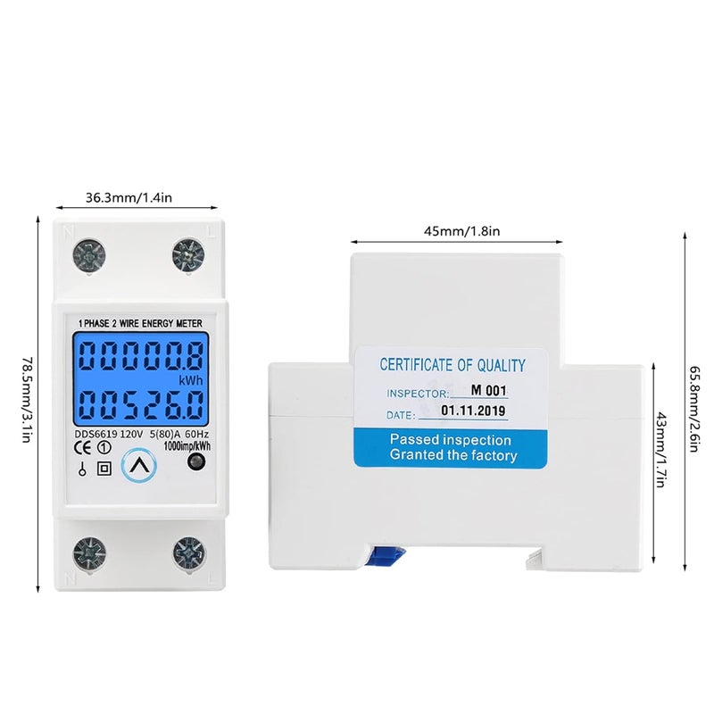 DDS6619 526L 1 Single Phase Digital Electric Power Energy Meter Multifunctional Current Consumption Measurement - Image 3