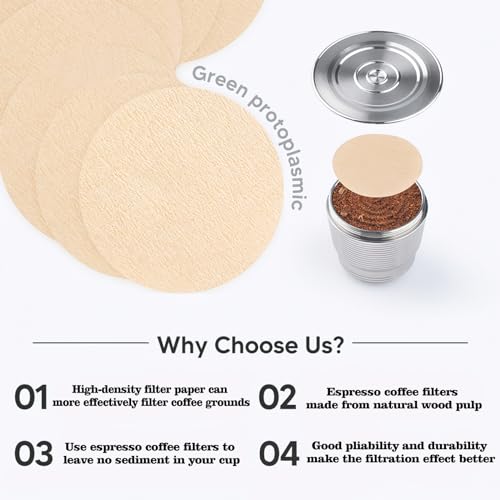 Dupiulk 800 Count Espresso Coffee Filters, 51 mm Unbleached Round Coffee Paper Filter for Espresso Machine, Disposable Coffee Filter Compatible with Espresso Coffee Maker - Image 5