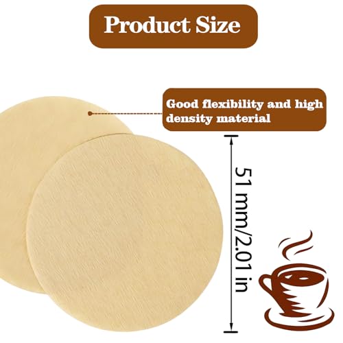 Dupiulk 800 Count Espresso Coffee Filters, 51 mm Unbleached Round Coffee Paper Filter for Espresso Machine, Disposable Coffee Filter Compatible with Espresso Coffee Maker - Image 2
