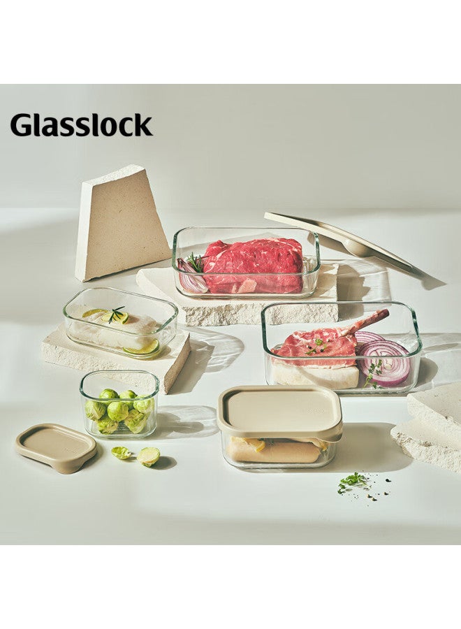 Glasslock حاوية تخزين الطعام من جلاسلوك، صندوق فريزر زجاجي مستورد، منظم ثلاجة، حاوية زلابية مع غطاء، مقاومة للبرودة والحرارة، صندوق غداء للتخزين، 1700 مل - Image 4