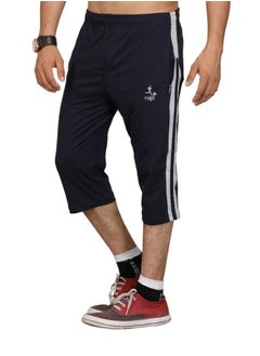 Vego Vego Mens Cotton Three By Fourth, 3/4, Capri, Three Quarter Navy Regular  - Image 1