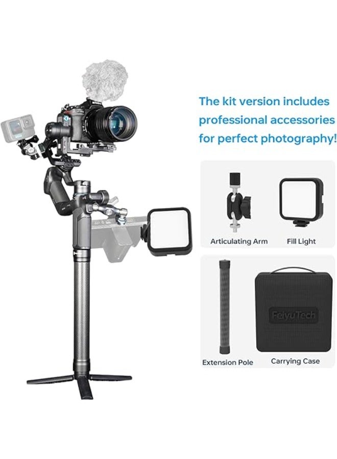 FeiyuTech SCORP Mini-3 PRO Kit All in One 3-Axis Camera Stabilizer,Built-in AI Track Sensor Handheld Gimbal Stabilizer,Detached Grip Handle with 12m Wireless Control,2KG Payload,Gesture Control - Image 4
