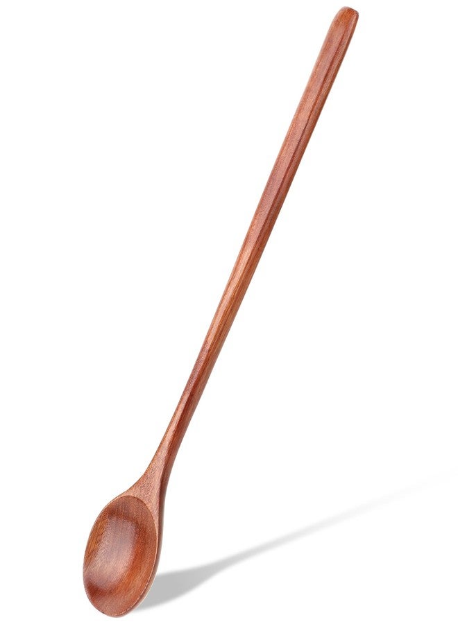 cobee 10.8 Inch Long Handle Wooden Spoons, Korean Spoon with Handle Spoon for Cooking, Wood Soup Spoons for Korean Food Soup Cooking Mixing Stirring Kitchen Tools - Image 1