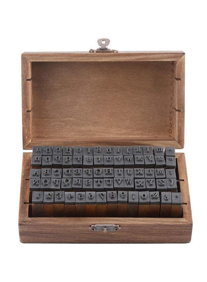Oytra Oytra Alphabet Stamps Letter Art Craft Material Rubber Letters 70 Letters & Number Vintage Special Characters Journal Bullet Stationery Supplies ABCD in Wooden Storage Box Gift  - Image 1