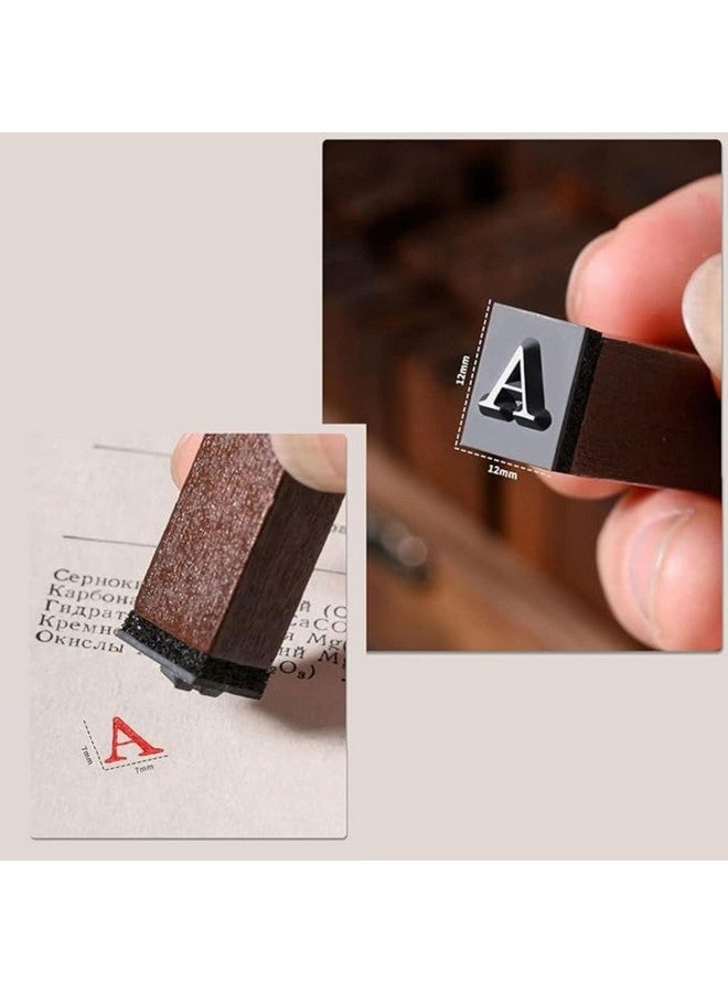 Oytra Oytra Alphabet Stamps Letter Art Craft Material Rubber Letters 70 Letters & Number Vintage Special Characters Journal Bullet Stationery Supplies ABCD in Wooden Storage Box Gift  - Image 3