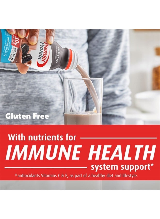 Premier Protein Shake, Cookies & Cream, 30g Protein, 1g Sugar, 24 Vitamins & Minerals, Nutrients to Support Immune Health 11.5 fl oz (12 Pack) - Image 3