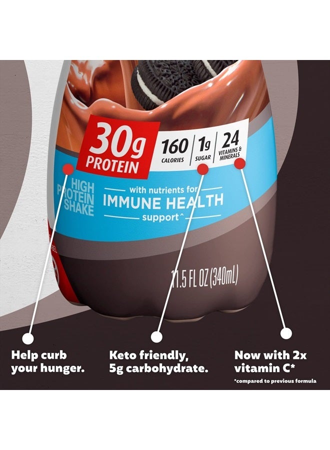 Premier Protein Shake, Cookies & Cream, 30g Protein, 1g Sugar, 24 Vitamins & Minerals, Nutrients to Support Immune Health 11.5 fl oz (12 Pack) - Image 4