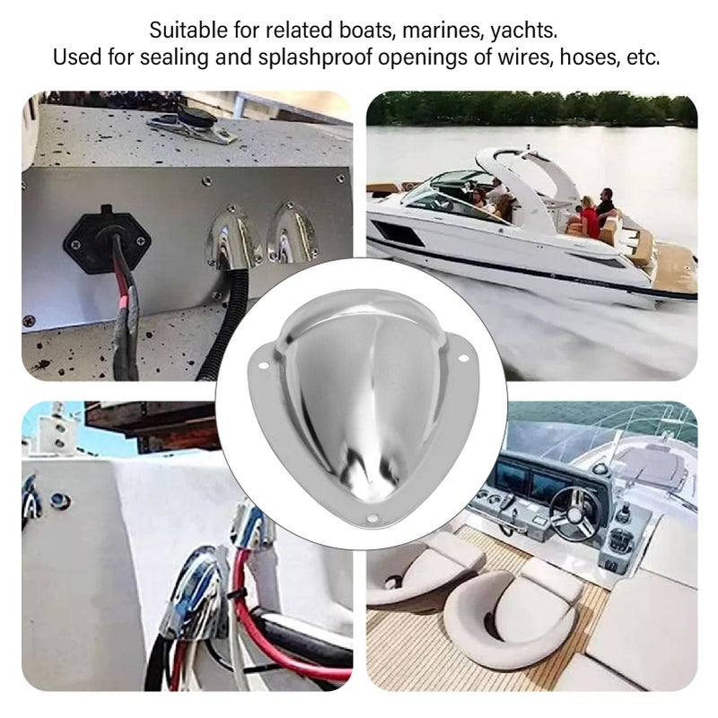 4 Pack 316 Stainless Steel Marine Clamshell Vent Cover for Boat RV Yacht Deck Hose Hole Protection - Image 4